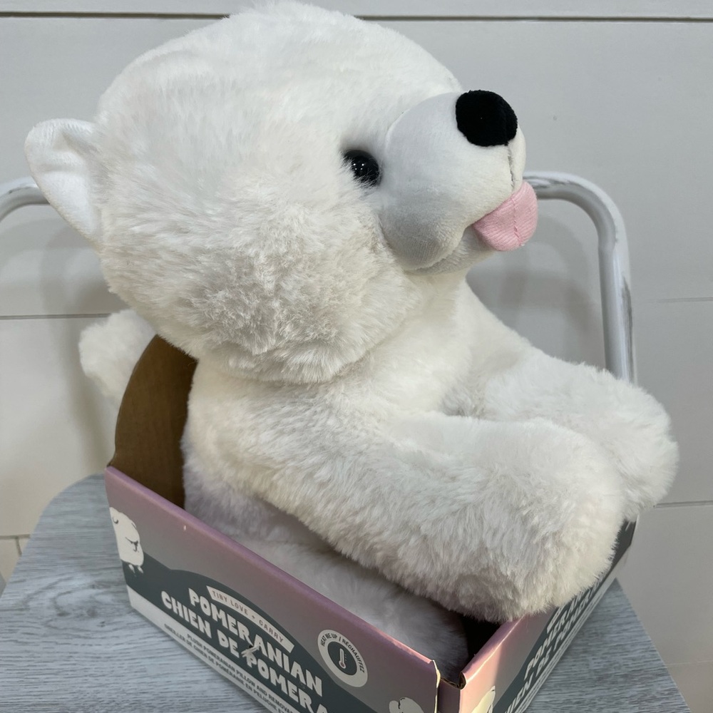 NEW Tiny Love and Carry Heatable Pomeranian Plush